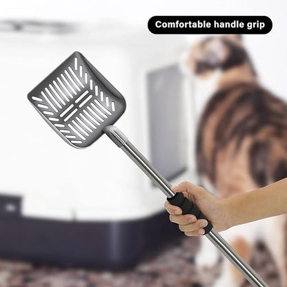 Cat Litter Scoop,Metal Long Handle Kitty Litter Coop Scooper,Heavy Duty Cats Pooper for Litter Box Pet Poop Shovel,Chicken Poop Scooper 32inch