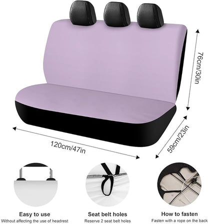 Men's Car Seat Cover, Padded Rear Bench Universal Fit Auto Soft Back Seat Cover, Dirt Proof Dog Car Back Seat Cover Compatible with Light Purple