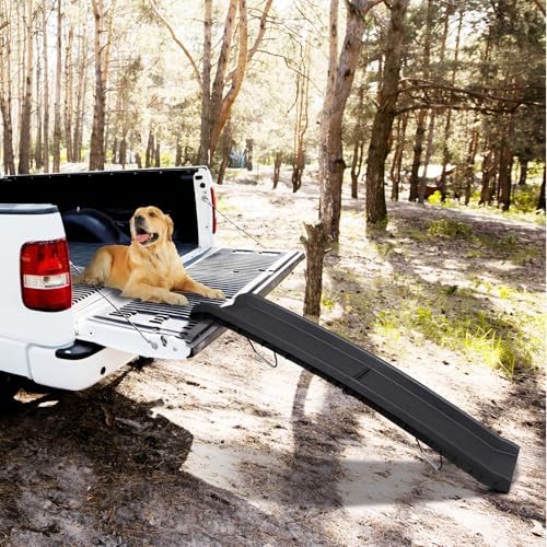 JupiterForce Folding Dog Ramp for Car, Non-Slip Pet Ramp with High Traction Surface, Portable & Lightweight Dog Ramps for SUV, Truck & Bed, Supports Large & Small Dogs - Image 2