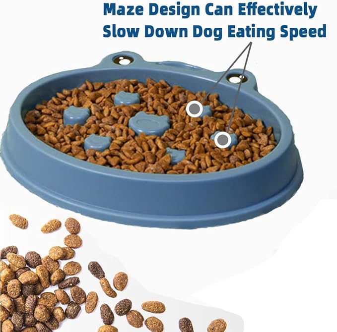 Slow Feeder Dog Bowl,Anti Gulping Healthy Eating Interactive Bloat Stop Fun Alternative Dog Slow Food Feeding Pet Bowl,