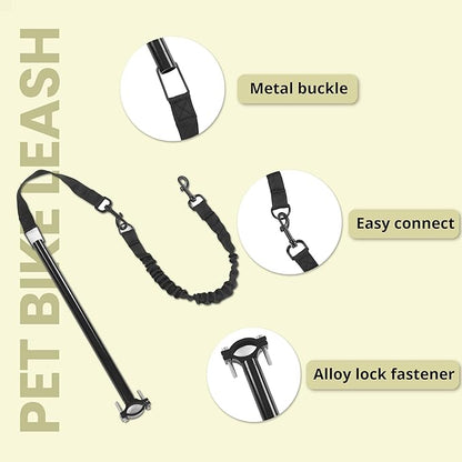 Dog Bike Leash, Dog Hands Leash for Bike Riding, Retractable Attachment for Pet, Quick Install and Remove