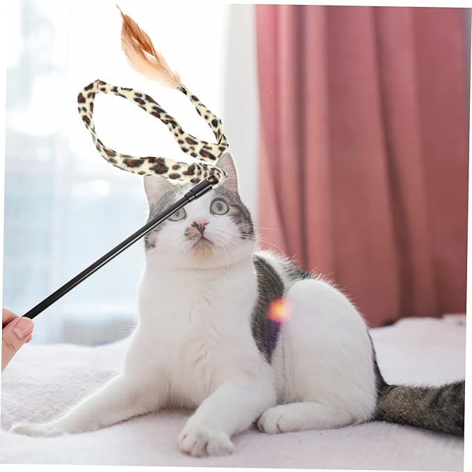 balacoo Interactive Cat Teaser Wand Toy with for Indoor Cats Portable Cat Wand Toy for Kitten Exercise and Playtime