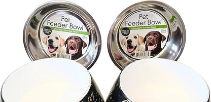 Pet Feeder Bowl Set, 20 Oz Stainless Steel Bowls with Non-Slip Base, 8.5 Inch Wide, Set of 2, for Large Dogs