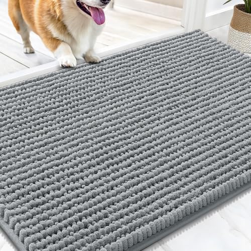 OLANLY Dog Door Mat for Muddy Paws 34x21, Extra Absorbent Chenille Mud Mat by OLANLY