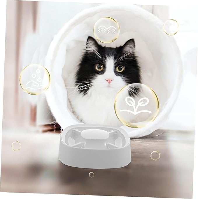 Mipcase Cat Food Water Bowl Multi-Functional Slow Feeder for Dogs and Cats Compartments for Multiple Pets Easy to Pet Feeding Bowl
