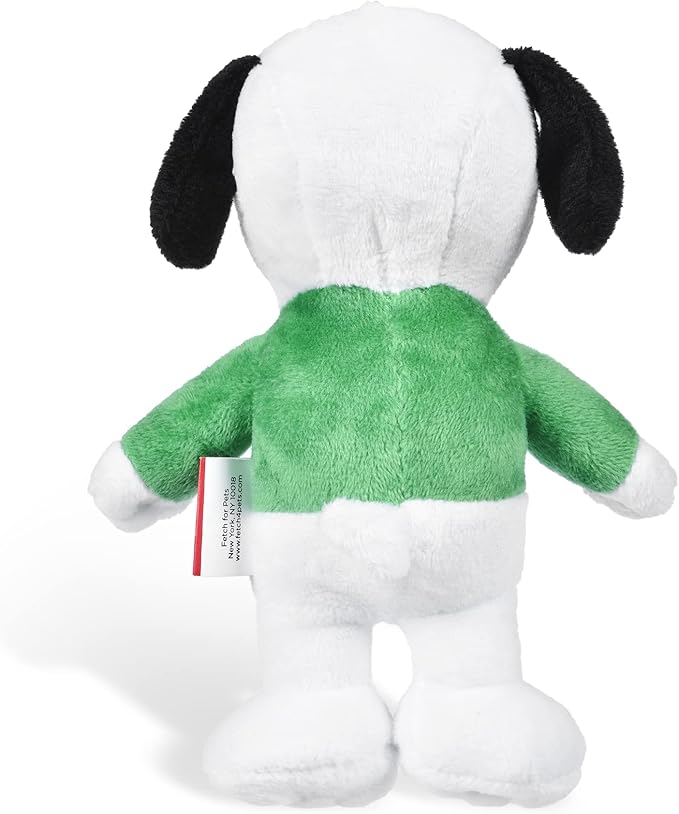 PEANUTS for Pets 6" Holiday 2021 Snoopy Plush Dog Toy with Squeaker | Green Snoopy Holiday Plush Dog Toy | Small Squeaky Dog Toys - Soft Stuffed Dog Toys Officially Licensed, (FF19107)