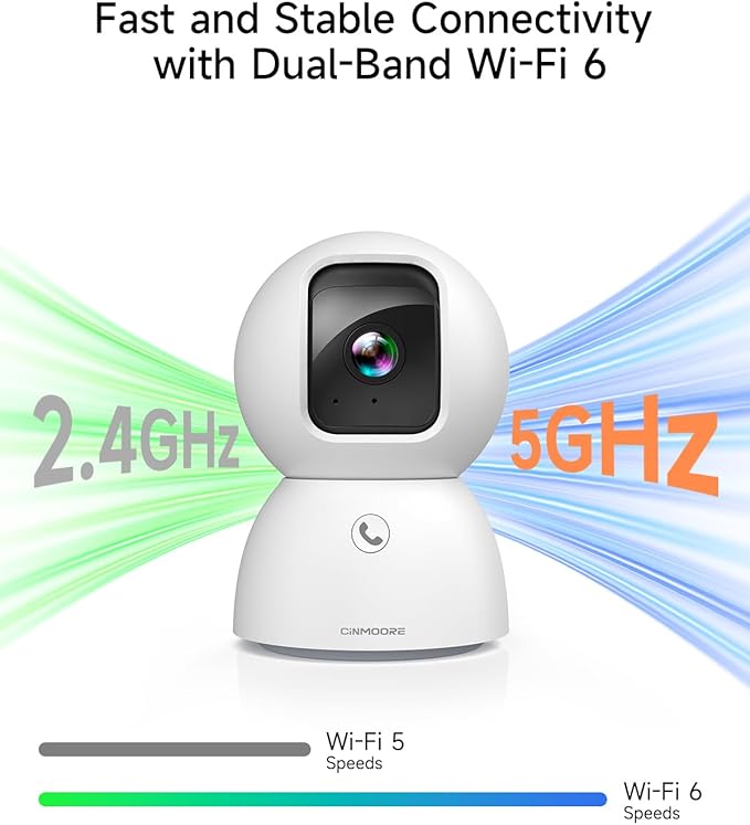 5G Pet Camera Indoor with Phone App, 3K Cat Dog Cameras with Speaker, Pan-Tilt WiFi Baby Monitor Camera for Home Security, Pet/Facial AI Detection Motion Tracking, 2-Way Talk, 2.4G/5G Wi-Fi