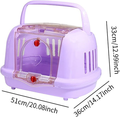 Dog Crate Pet Travel Carrier Ventilation Pet Supplies Sturdy Hard Sided Cat Carrier for Kitten Airline Indoor Outdoor Walking, Purple