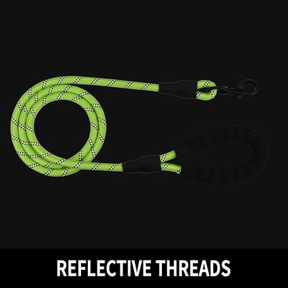 5/6 FT Strong Pet Dog Leash with Soft Padded Handle,Highly Reflective Rope for Night Walking,360-Degree Rotating Metal Buckle Without Tangles,Suitable for Small,Medium and Large Dogs.(5ft)
