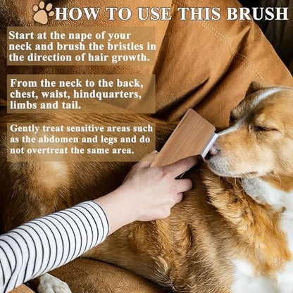 Wooden Deshedding Brush for Dogs, Cats & Horses, Deshedding Grooming Tool Curry Comb Pet Hair Removal Tool, Deshedding Dog Brush Combs for All Hair Types, 4.33 Inch - Image 4