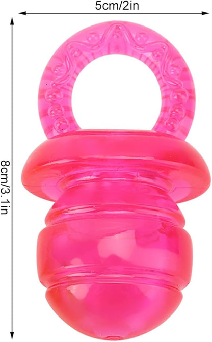 Puppy Pacifier for Small Dogs, 2 PCS Dog Pacifier, Pet Puppy Molar Chewing Training Toys Bite Resistant Rubber Clean Teeth Tools (Red Green) (1)