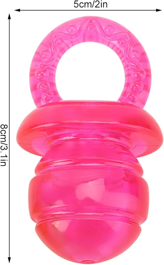 Puppy Pacifier for Small Dogs, 2 PCS Dog Pacifier, Pet Puppy Molar Chewing Training Toys Bite Resistant Rubber Clean Teeth Tools (Red Green) (2)