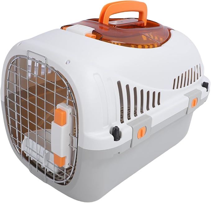 Focket Crate for Dogs, Airline Approved Hard Sided Pet Carrier with Wire Door for Travel and Home Use