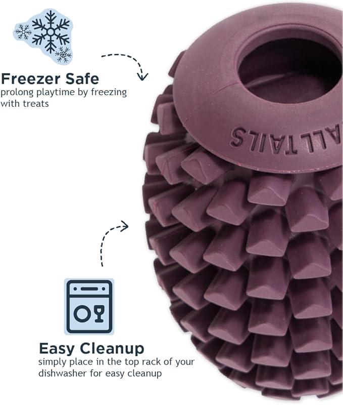 Tall Tails Pinecone Natural Rubber Reward Toy for Dogs - Use for Spreadables Treats and Kibble Play