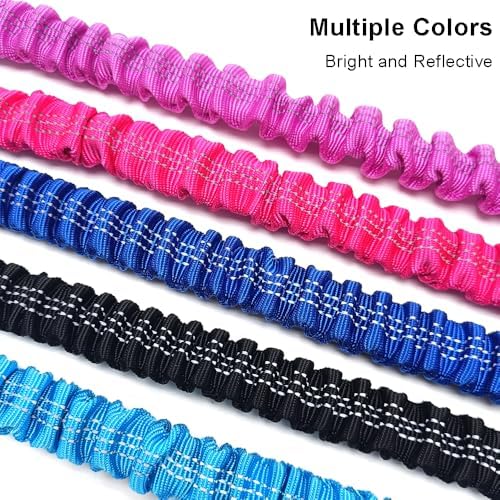 5FT Bungee Dog Leash with 2 Handles, Reflective Nylon Traffic Leash - Image 7