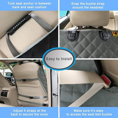 Bark Lover Deluxe Dog Seat Cover for Front Seat-More Durable Waterproof Front Seat Protector, High Heat Resistant and Nonslip Front Seat Cover for Dogs Kids, Universal Size (Grey)