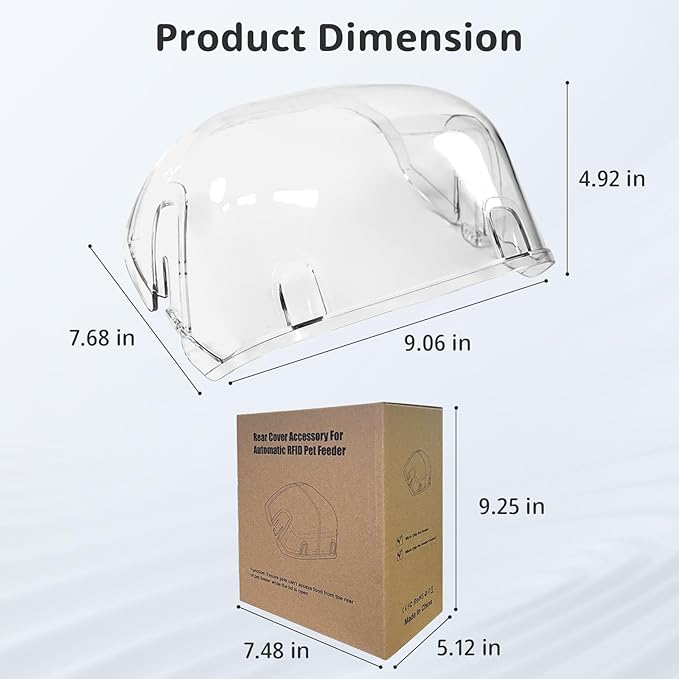 Rear Cover for Automatic Microchip Cat Pet Feeder - Prevents Persistent Pet from Getting Food from The Back of The Feeder