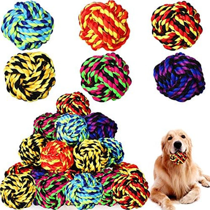 18 Pcs Dog Rope Ball Dog Rope Toy for Aggressive Chewer Toy for Small Medium Puppy Ball for Puppies Pack for Teething Chew Biting Training 2.99 Inches by Chitidr