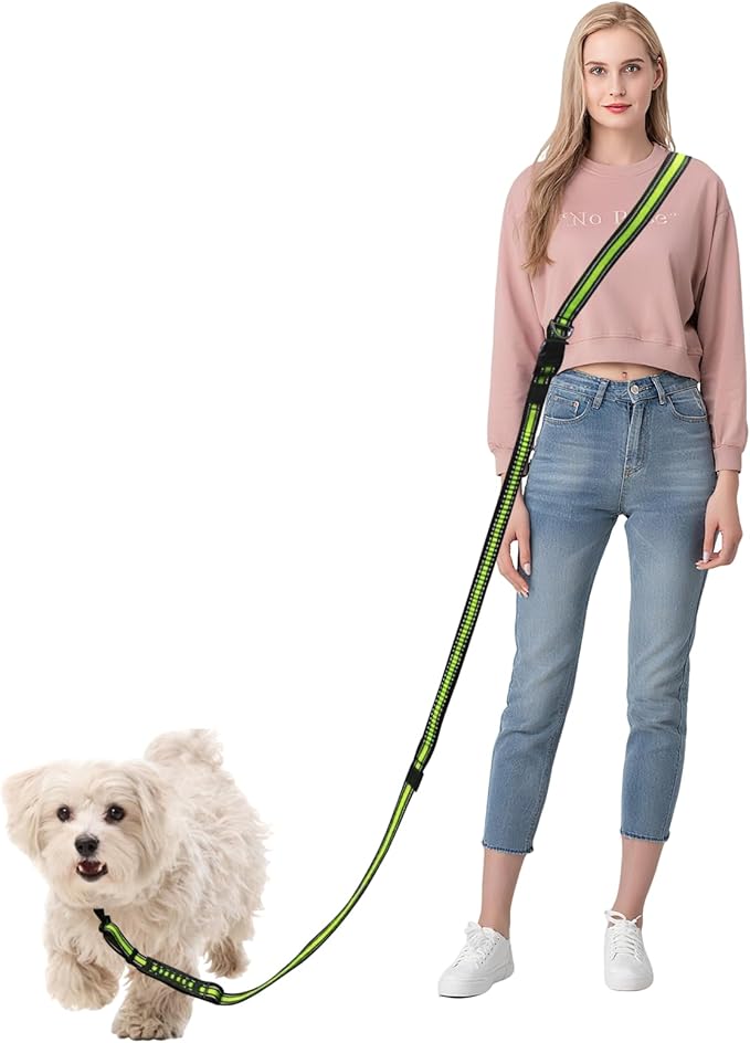 Hands-Free Dog Leash, Waist Leash for Dog Walking Hiking Running, 6.07-8.2ft Long Waist, Suitable for Puppy Medium and Large Dogs(Blue)