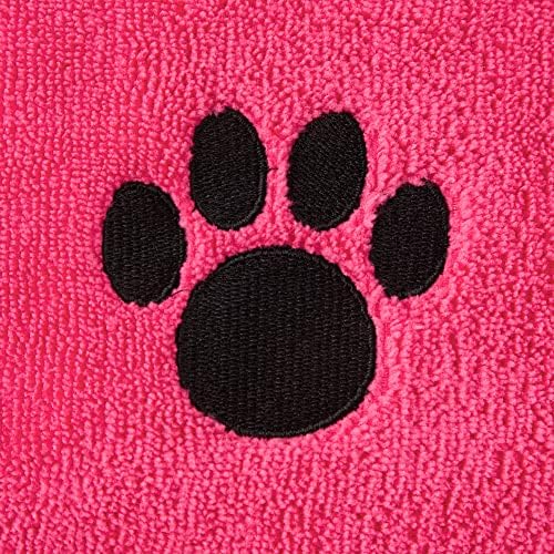 Bone Dry Pet Grooming Microfiber Towel, Embroidered Collection, X-Large,41x23.5, Raspberry Sorbet - Image 3