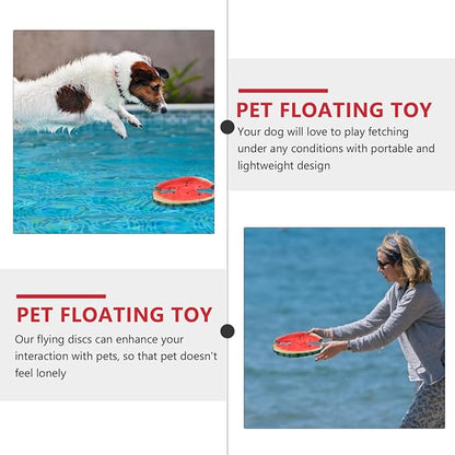 FRCOLOR Pet Dog Flying Disc Toy 7.08 Inch Lightweight Floating Watermelon Design for Outdoor Indoor Play Fetch Training Active Exercise