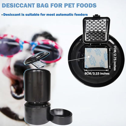 xcivi 12 Pack Pet Food Desiccant Bags for PETLIBRO Automatic Cat Feeder, Desiccant Bags for WiFi Automatic Dog Feeder Timed Cat Feeder, Moisture-Proof Bag Desiccant Keep Pets Foods Dry and Fresh