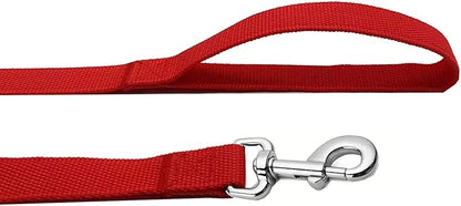 Strong Nylon Dog Leash, 4FT/ 5 FT/ 6FT Dog Leashes for Medium Large Dogs (6FT, Red)