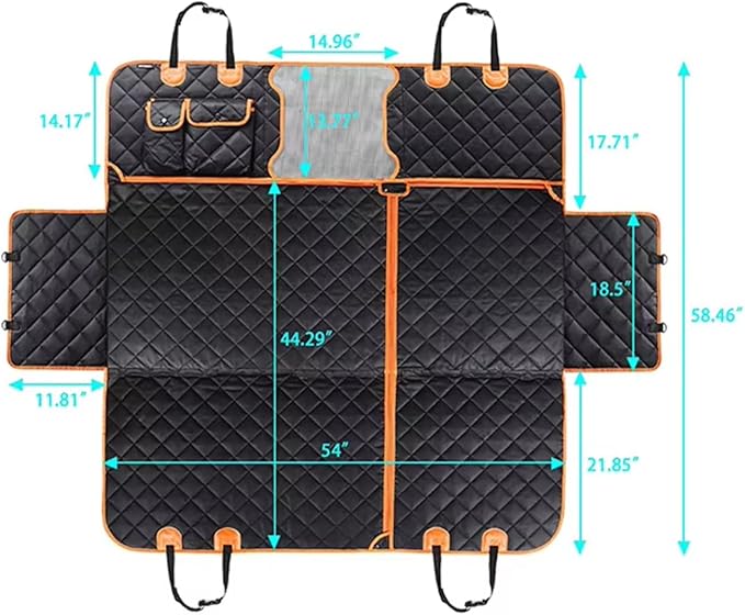 Dog Car Seat Cover | Pet Cover | Bed Back Seat Protector | Dog Barrier Puppy Accessories Waterproof, Scratchproof, Nonslip | Easy to Install Universal Fit for SUVs Trucks.