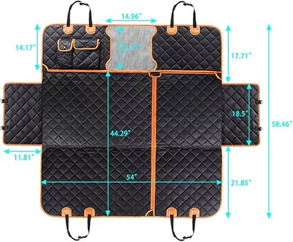 Dog Car Seat Cover | Pet Cover | Bed Back Seat Protector | Dog Barrier Puppy Accessories Waterproof, Scratchproof, Nonslip | Easy to Install Universal Fit for SUVs Trucks.
