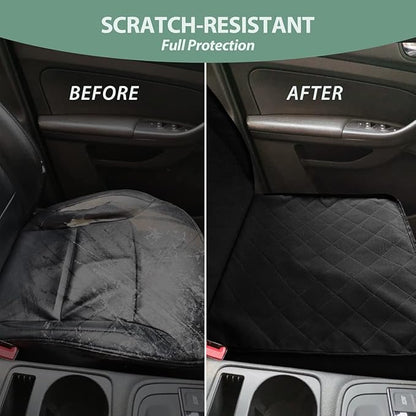 FURHAB Dog Car Front Seat Cover with Side Flaps & Buckle Straps for Pet, 100% Waterproof 600D Oxford Single Seat Protector Heavy Duty Quilted Scratch Proof, Universal Size for SUV Truck, Black