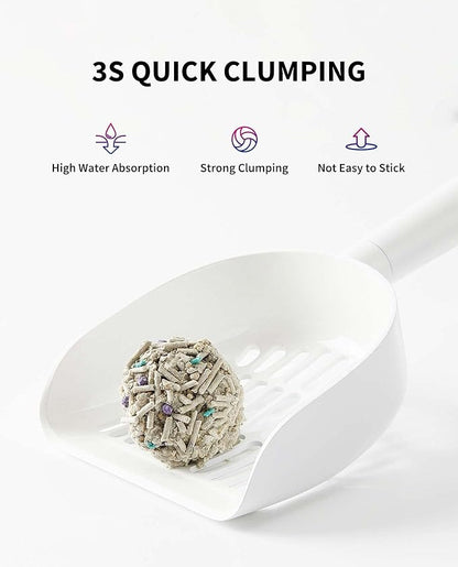 PETKIT Mixed Cat Litter Fast Clumping,Flushable,Ultra Absorbent, 100% Natural Ingredients Litter,Water Dissolvable,Really Dust-Free,Low Tracking Bentonite Tofu Litter ( 7.9 lb×4 Bags)