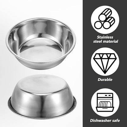 2 Pack Metal Cat and Dog Small Bowls, Stainless Steel Dog Bowls, Dogs Water and Food Bowl Set, Pet Dishes for Small Dogs and Cats