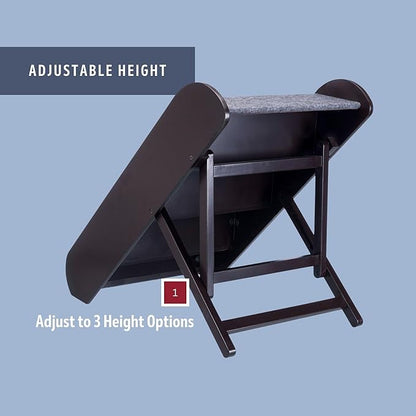 Trixie Dog Stairs with Nonslip Carpet - 4 Step Pet Stairs for Beds and Couches - Easily Adjustable - in Espresso Brown