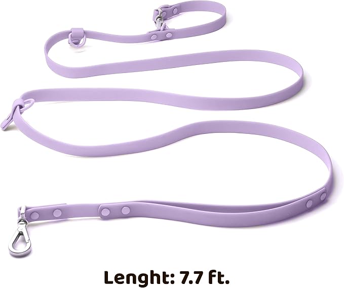 Heavy Duty Hands Free Dog Leash for Medium to Large Dogs for Comfortable Running, Jogging Walking | Dual D-Rings | Soft Padded Traffic Handle | Both Ends 360 Rotating Carabiners (Leash Length 7.7 ft)