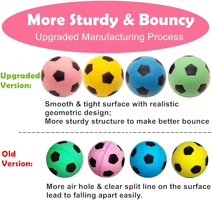 Foam Soccer Balls Cat Toys - Pack of 12