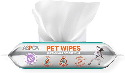 ASPCA Grooming Wipes Hypoallergenic for Dogs & Cats of All Ages, Cleansing & Deodorizing - Lavender Scented - 100pk