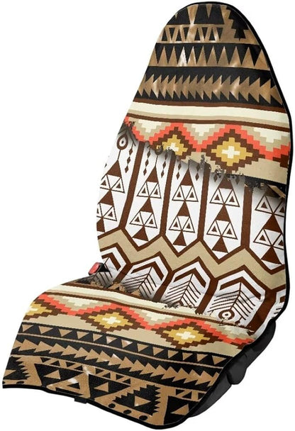 Coldinair Native Aztec Geometric Waterproof Towel Car Seat Cover Front Seats Only for Post,Sports for Workout,Beach,Hiking,Non-Slip Bucket Seat Protector Universal Fits for Cars,Van,Truck,SUV,Sedan