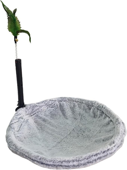 Adjustable Cats Hammock for Desk Space Saving Steel Frame Fabric Ergonomic Pet Bed for Small Cats