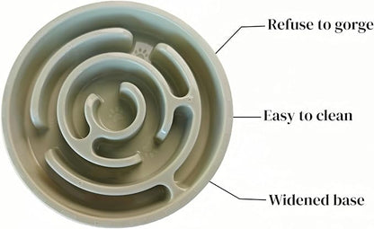 Pet Slow Feeder Bowl - Anti-Choking Maze Design, Universal for Dogs & Cats, Anti-Slip & Anti-Tip (Bowl-Light Green)