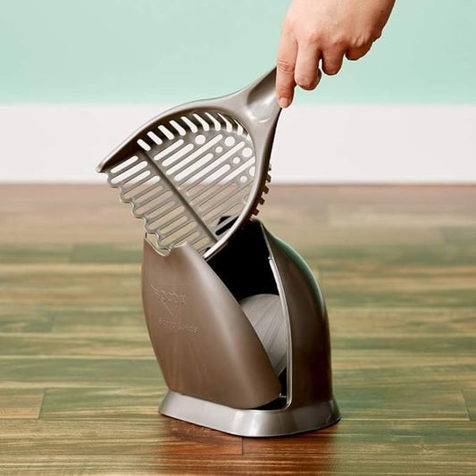 Petmate Scoop N' Hide Cat Litter Scoop with Discreet Holder; Titanium
