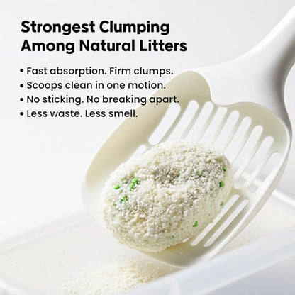 Cassava Litter, Spherical,Clumping Cat Litter, No Odor,Low Dust Cat Lotter,Natural Ingredient,Plant-Base,Loved by Cats,Safe, Gatos,Mixable with Clay or Various Cat Litter (5.7lb x 2pack)