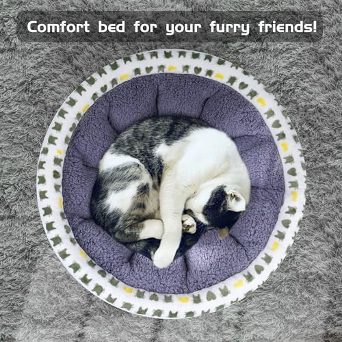 AIWIKIDE Super Soft Small Dog & Cat Bed, Anti-Anxiety Puppy Cuddler, Cozy Round Fluffy Plush Pet Bed, Machine Washable Faux Fur Donut Cuddler, Grey - Image 3