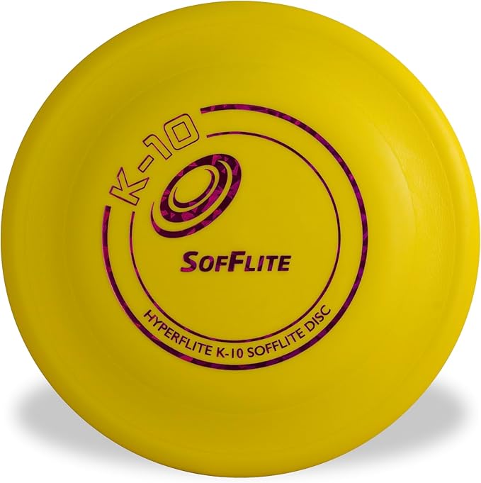 Hyperflite K-10 SofFlite Dog Flying Disc – 2 Discs – Ultra Soft – Ideal for Sensitive Mouths – Floats – Competition Approved – 8.75” / 105g – Yellow – Not for Hard Biters