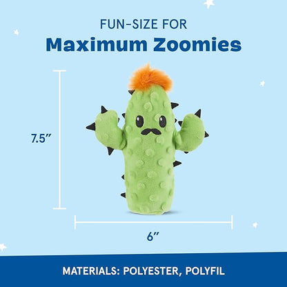 Barkbox 2 in 1 Interactive Plush Dog Toy - Rip and Reveal Toy for Dogs and Puppies - Stimulating Squeaky Pet Toys | Prickly Pete (Small)