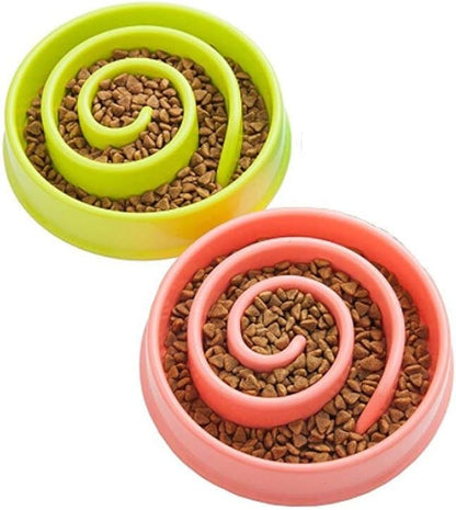 WenYing Slow Feeder Puzzle Dog Bowls, Interactive Bloat Stop Busy Bowl, Food Water Fun Feeding, Non-Slip Anti Choke Healthy Diet Bowls (Green 2)