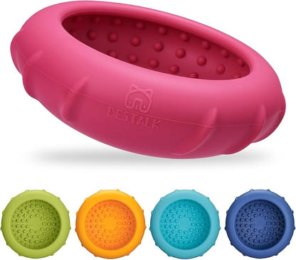 Dog Lick Bowl, Bestalk Wobbly Freeze Bowl Enrichment Feeder for Dogs, Anxiety Relief Lick Mat Puzzle Toy for Distraction, BPA Free Silicone, Dishwasher Safe(Rose,L)