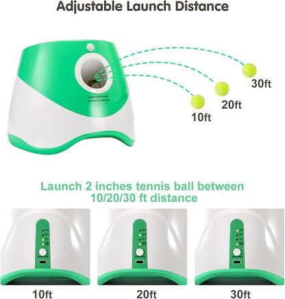 Automatic Dog Ball Thrower with 3 Interactive Tennis Balls, Electric Pet Dog Ball Launcher Interactive Dog Toy,Adjustable Distance Settings for Indoor and Outdoor Play