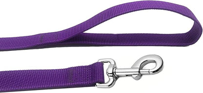 Strong Nylon Dog Leash, 4FT/ 5 FT/ 6FT Dog Leashes for Medium Large Dogs (4FT, Purple)