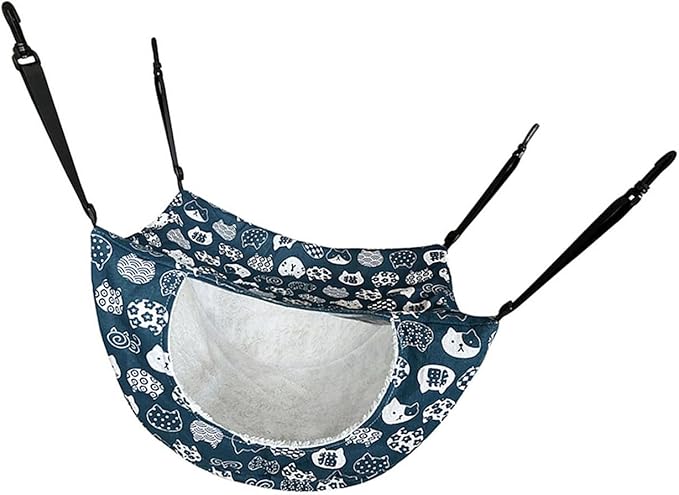 Adjustable Hanging Bed for Pet Cats Machine Washable Resting Hammock with Stable Rope for Cage Cats Tree