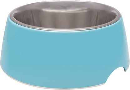 Loving Pets - Retro Bowl Dog Food Water Bowl No Tip Stainless Steel Elevated Pet Bowl No Skid Spill Proof (Large, Blue)